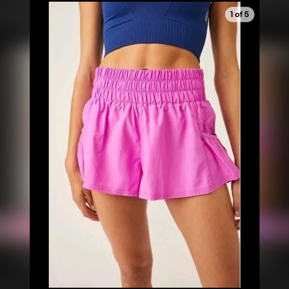FP Movement Neon Magenta Get Your Flirt On High Waisted Shorts Run M